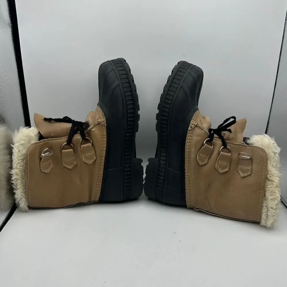 Sorel Winter Duck Boots Sherpa Lined Waterproof Snow Boots‎ Size 6